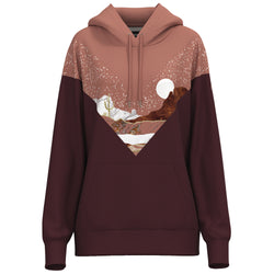 Berkley pink and maroon chevron hoody with desert artwork