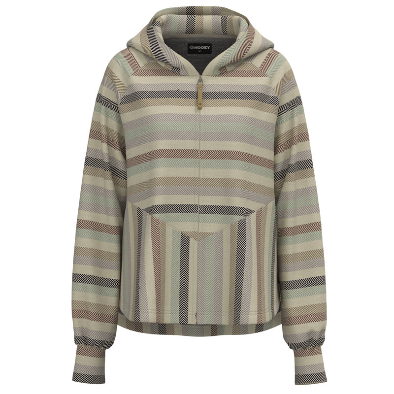 Quay cream, purple, teal, black serape pattern hoody with full zip