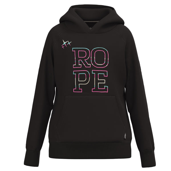 Youth "Rope Like A Girl" Black w/ Multi Color Logo Hoody