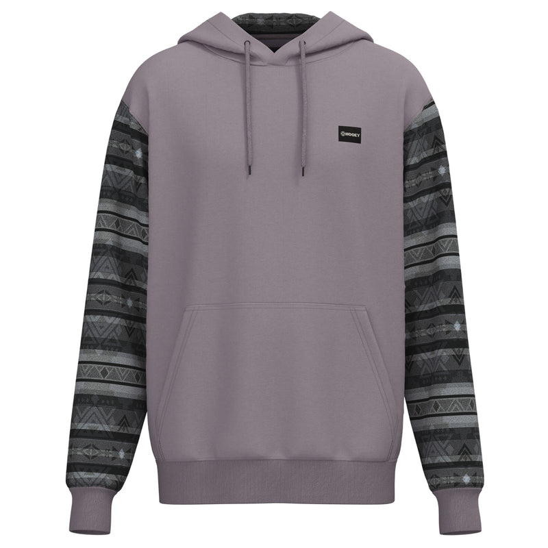 summit grey hoody with grey and black aztec pattern on sleeves and hood