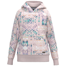 pink hooey hoody with purple/blue/white/orange Aztec pattern 