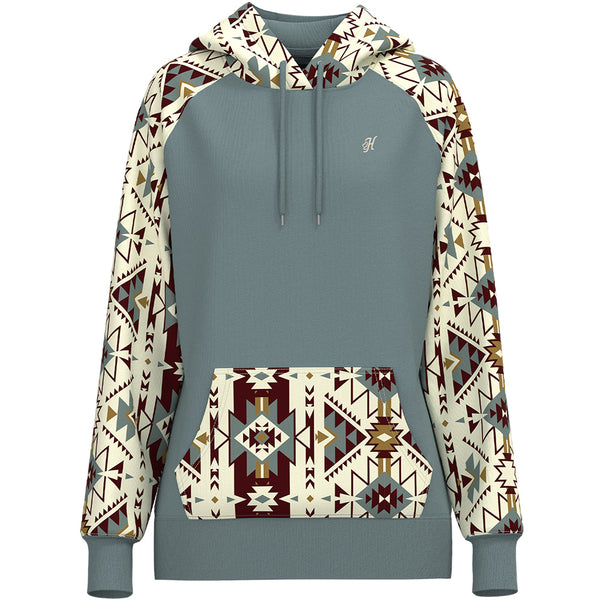 "Legendary Hoody" Blue/ Cream w/Aztec