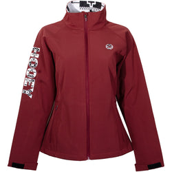 "Ladies Softshell Jacket" Red w/Black & White Aztec Lining