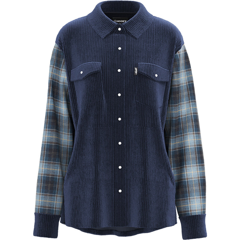 "Shacket" Navy/Blue w/Plaid Pattern