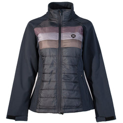 "Ladies Softshell Jacket" Navy w/Stripes