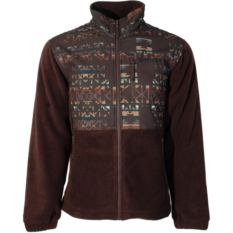 "Hooey Tech Fleece Jacket" Brown/Aztec