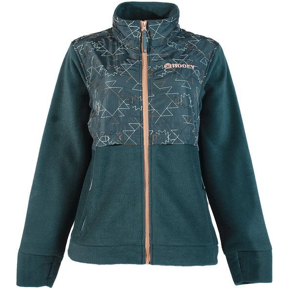 Youth "Girls Tech Fleece Jacket" Quilted Teal /Aztec