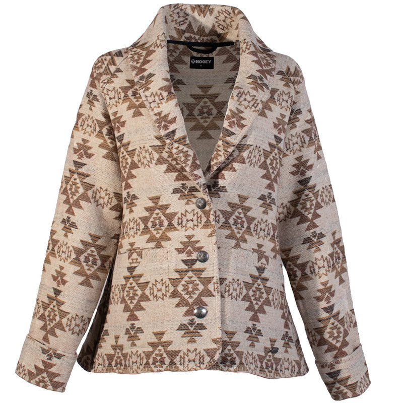 Ladies Blazer Cream/Tan Aztec