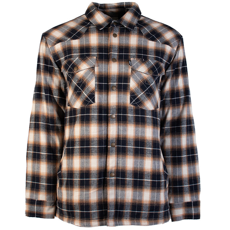 Youth "Boys Flannel Jacket" Navy/White Plaid w/White Sherpa