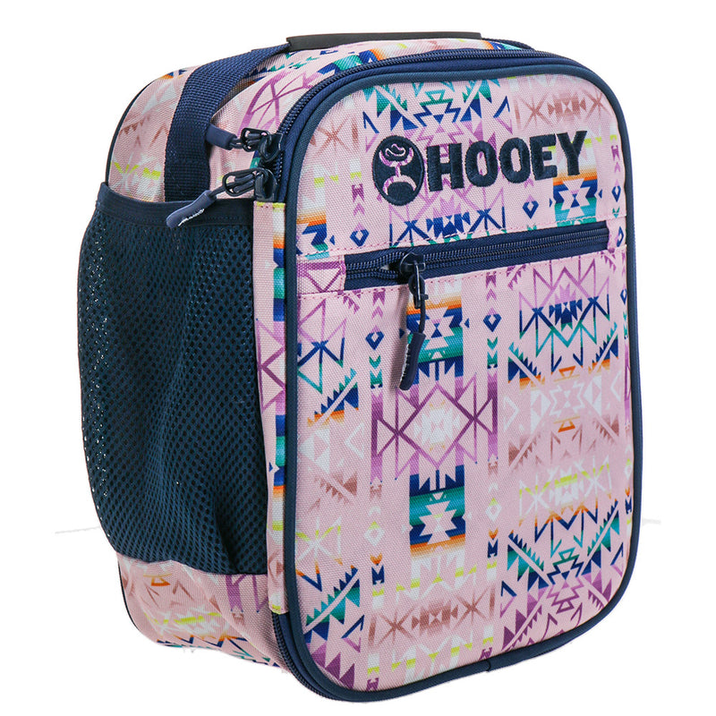 "Hooey Lunch Box" Pink/Navy Aztec