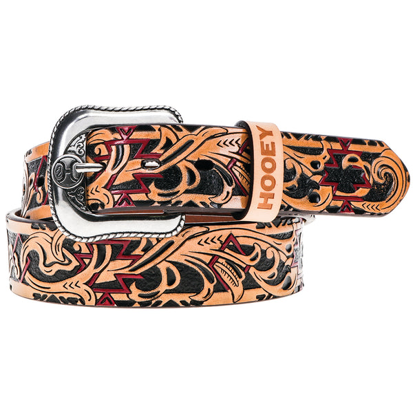 tan, red, black leather work belt