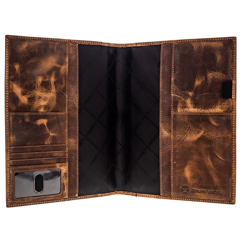 "Pecos" Leather Notebook Cover Black & Brown Aztec