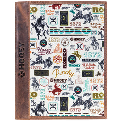 "Hooey Rodeo" Leather Notebook Cover Cream Rodeo Pattern