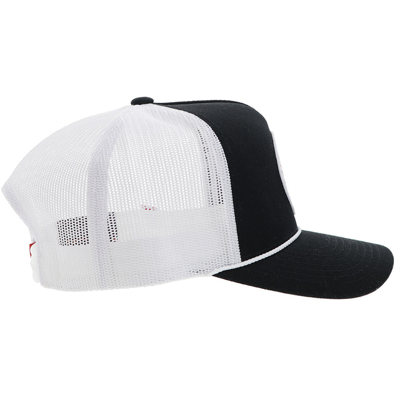 "Quanah" Hat Black/White w/Red/White Patch