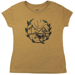 Mountain Girl Mustard tee with original artwork