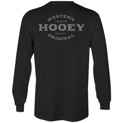 "Saloon" Black Long Sleeve Shirt with Grey Logo on Back