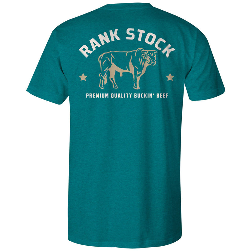 "Charbray" Teal Heathered Rank Stock Logo T-shirt