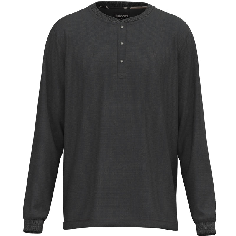 Asphalt long sleeve thermal Henley shirt