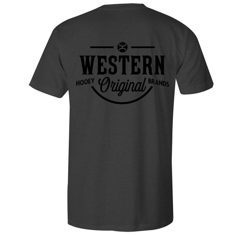 Western OG Charcoal heather tee with black writing