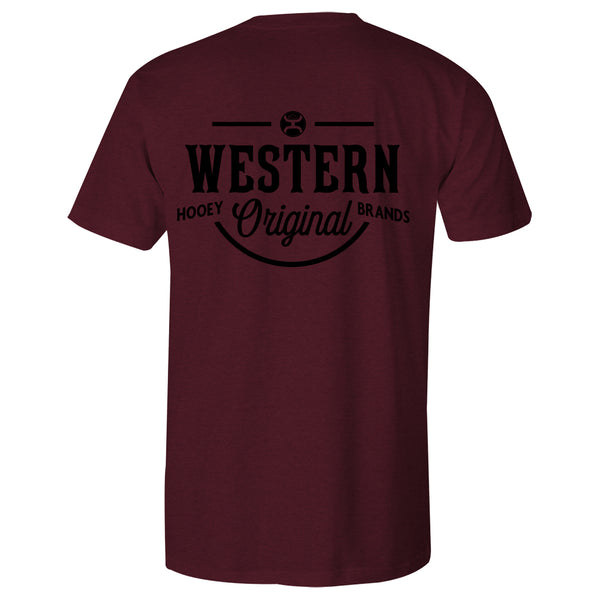 Western OG Cranberry Heather Tee wit black writing