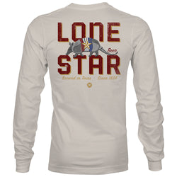 "Lone Star" Long Sleeve T-shirt Cream w/Red Logo