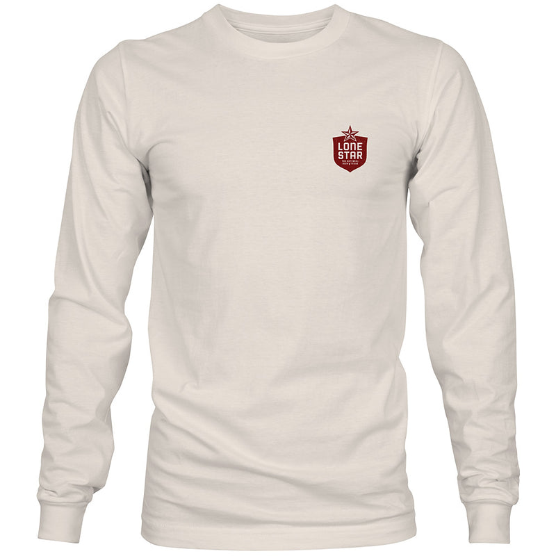 "Lone Star" Long Sleeve T-shirt Cream w/Red Logo