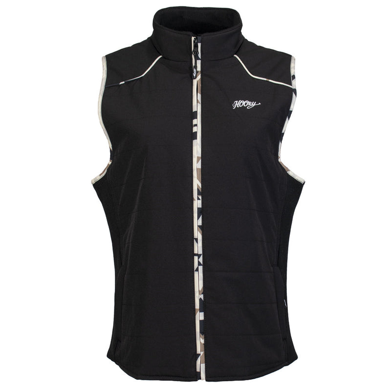 Youth "Hooey Girls Packable Vest" Black w/Cream Aztec