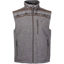 "Hooey Softshell Vest" Grey w/Brown & Tan Aztec