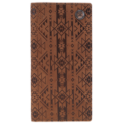 "Monterey" Rodeo Wallet Brown w/ Aztec Embossed Print