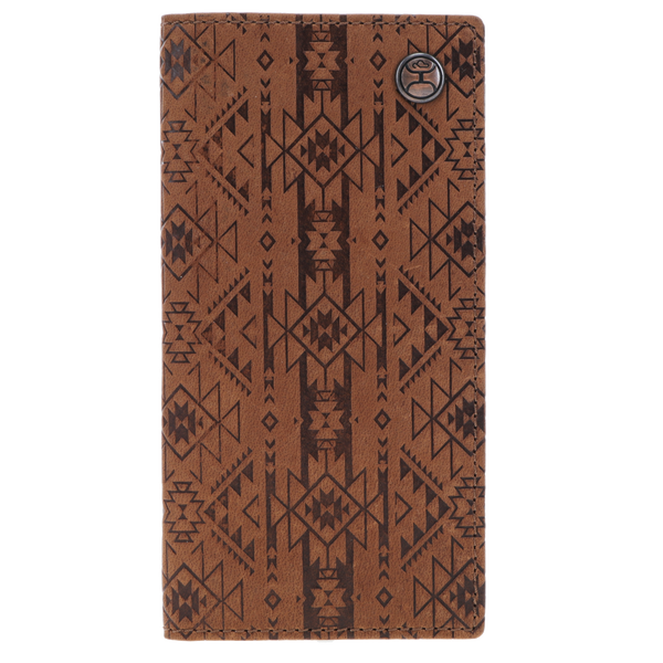 "Monterey" Rodeo Wallet Brown w/ Aztec Embossed Print