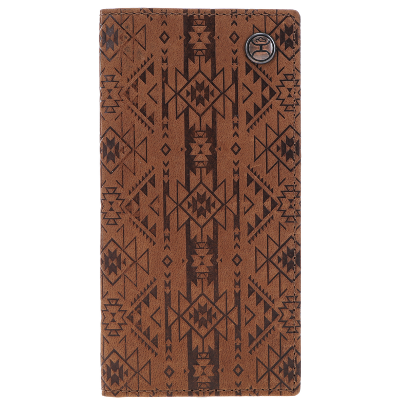 "Monterey" Rodeo Wallet Brown w/ Aztec Embossed Print