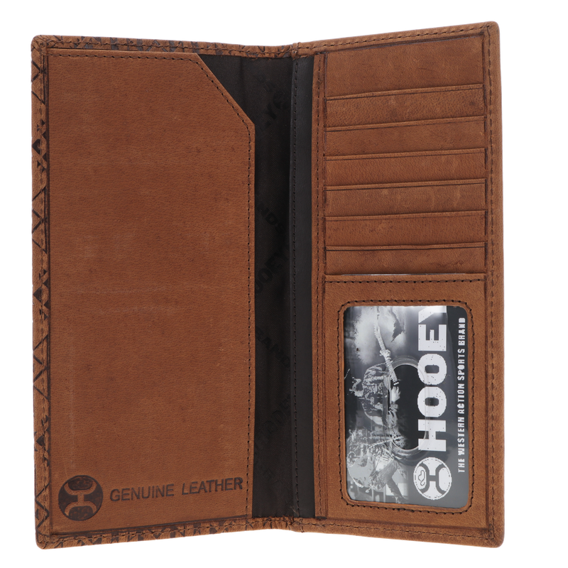 "Monterey" Rodeo Wallet Brown w/ Aztec Embossed Print