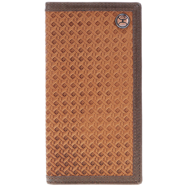 "Hands Up Basketweave" Tan  & Brown Rodeo Wallet