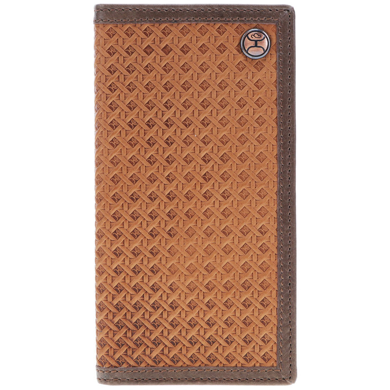 "Hands Up Basketweave" Tan  & Brown Rodeo Wallet