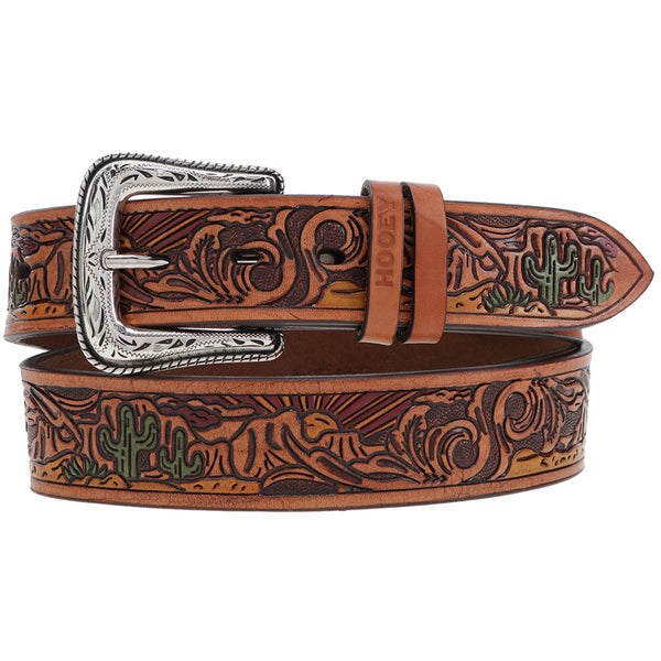 "Nova" Tan w/Desert Scene Embossed Leather Belt