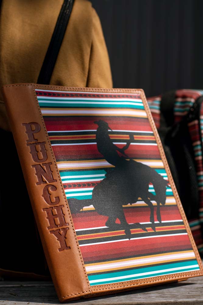 "Punchy Serape" Leather Notebook Cover Multi Color Serape