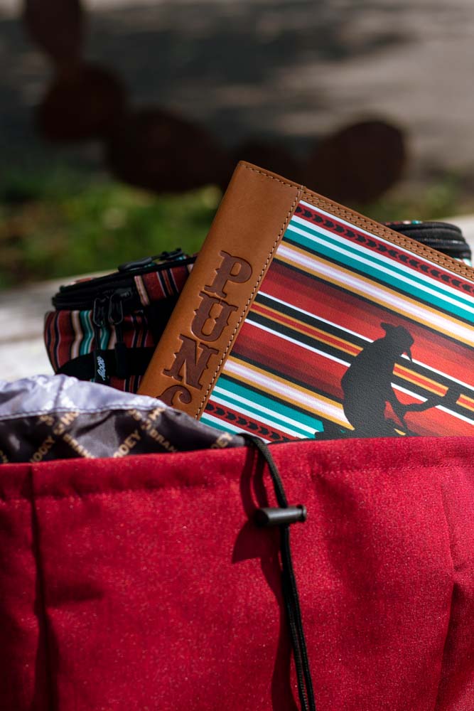 "Punchy Serape" Leather Notebook Cover Multi Color Serape