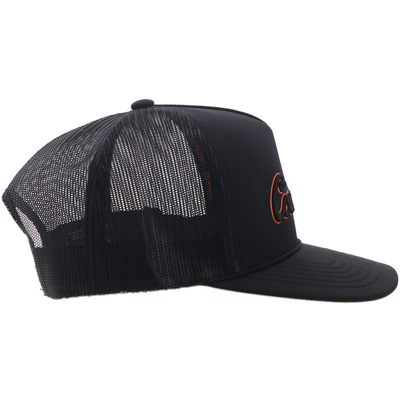 right side of solid black Hooey x OSU hat