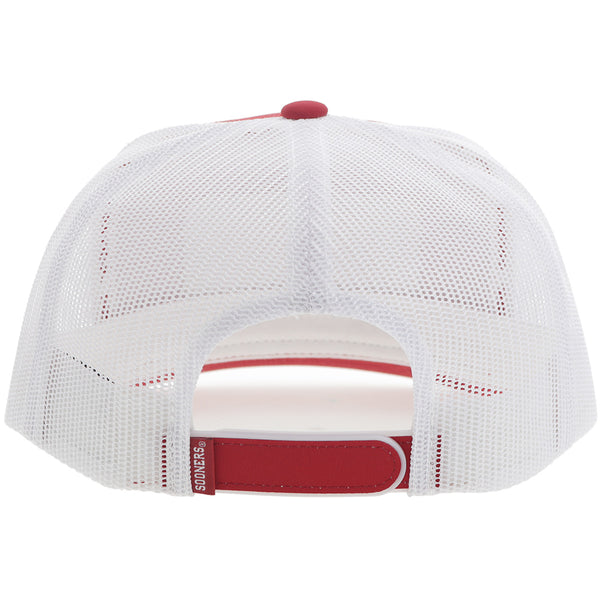 Back of Boomer Sooner red and white OU x Hooey hat