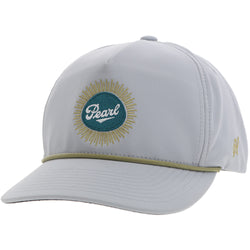 "Pearl" Hat Grey w/ Teal & Mustard Logo