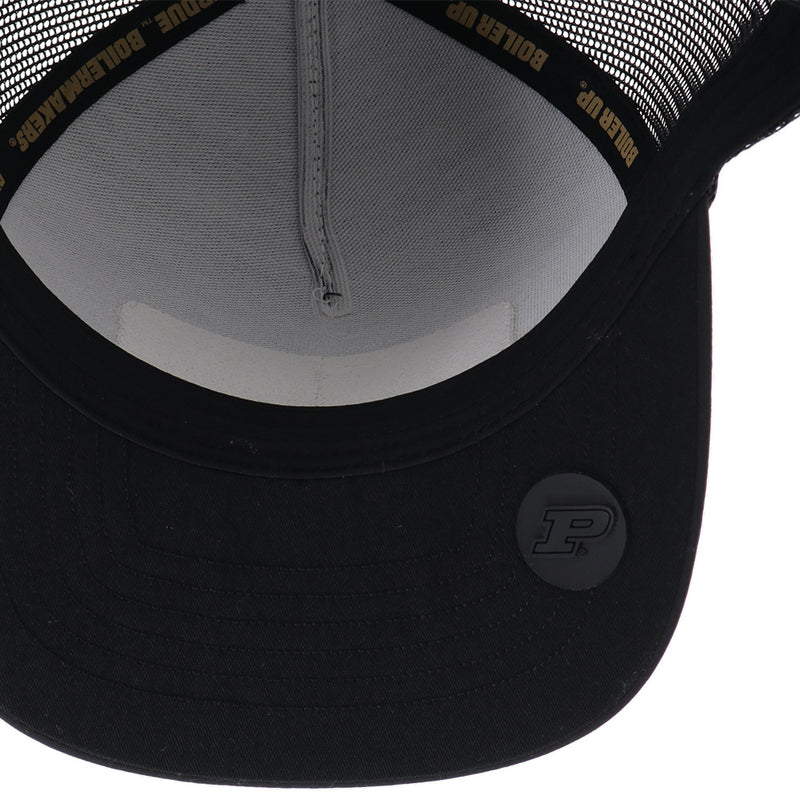 under side of black Purdue x Hooey hat