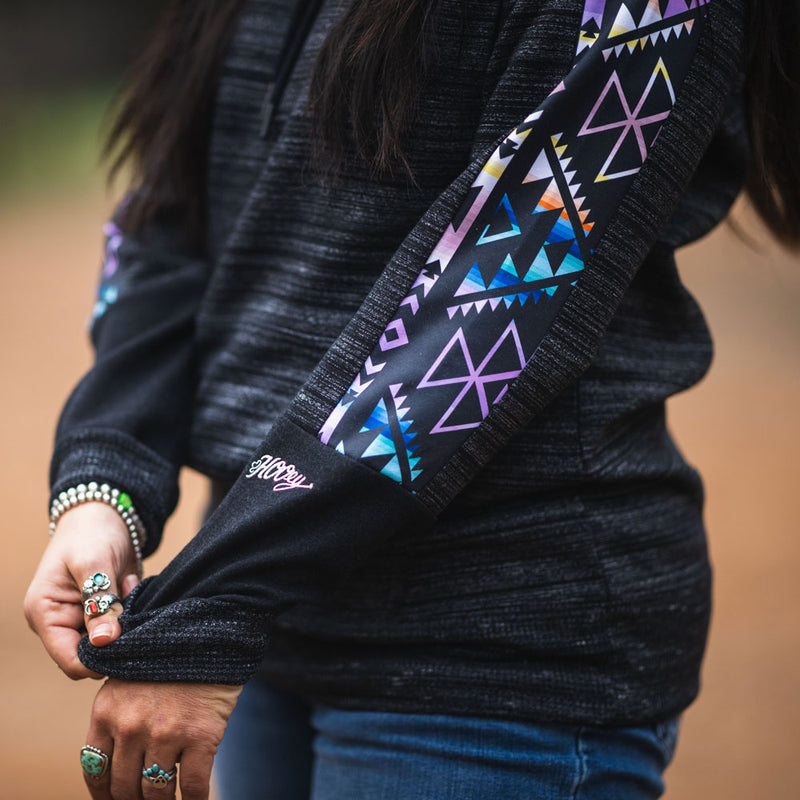 "Canyon" Black w/Aztec Pattern Hoody