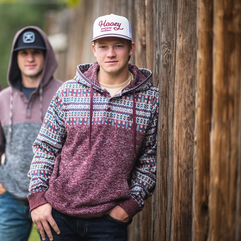 "Jimmy" Maroon/Aztec Hoody