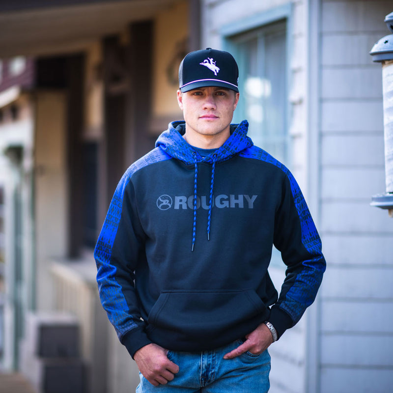 "Canyon"  Black w/Blue Pattern Roughy Hoody