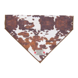 brown and white cow print bandana 