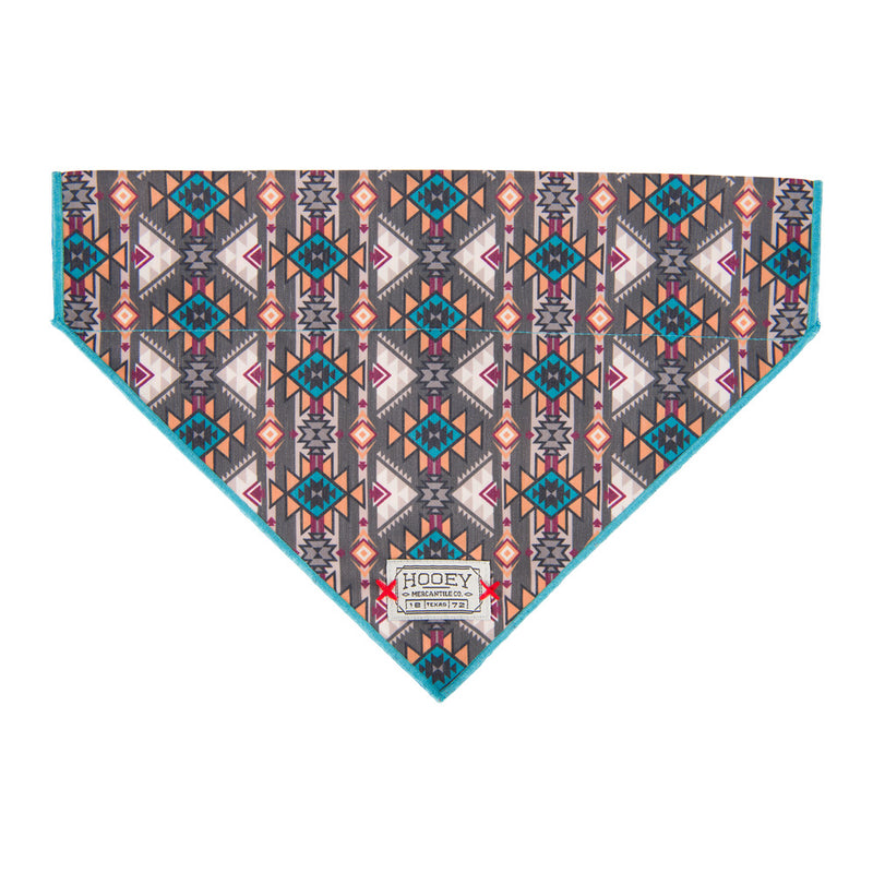 turquoise, tan, and brown Aztec pattern pet bandana 