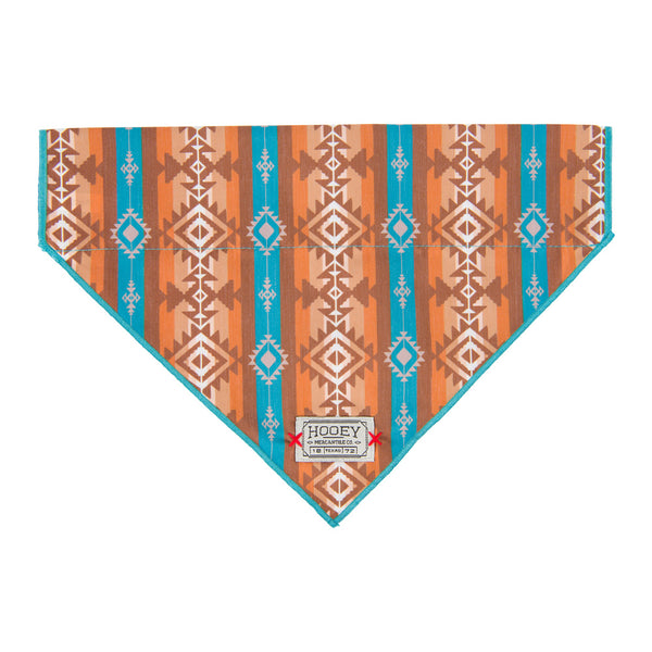 orange and blue Aztec pattern pet bandana