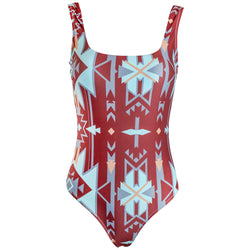 "The Ollie" One Piece Swimsuit Rust/Aztec