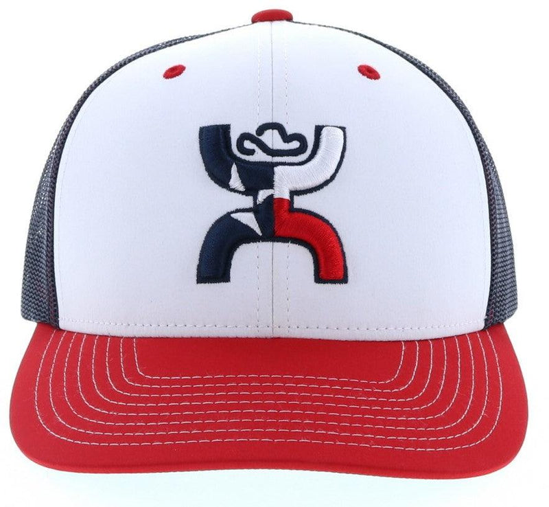 front view of the Youth Texican red, white, blue hat