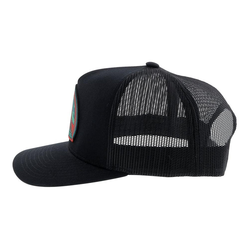 left side of the Hooey music hat in black